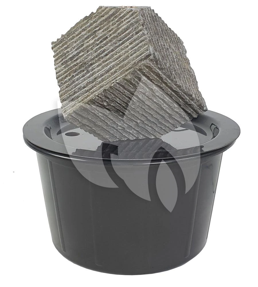 Kubus Waterornament Natuursteen LED 25 Cm Doorsnede - Afbeelding 2