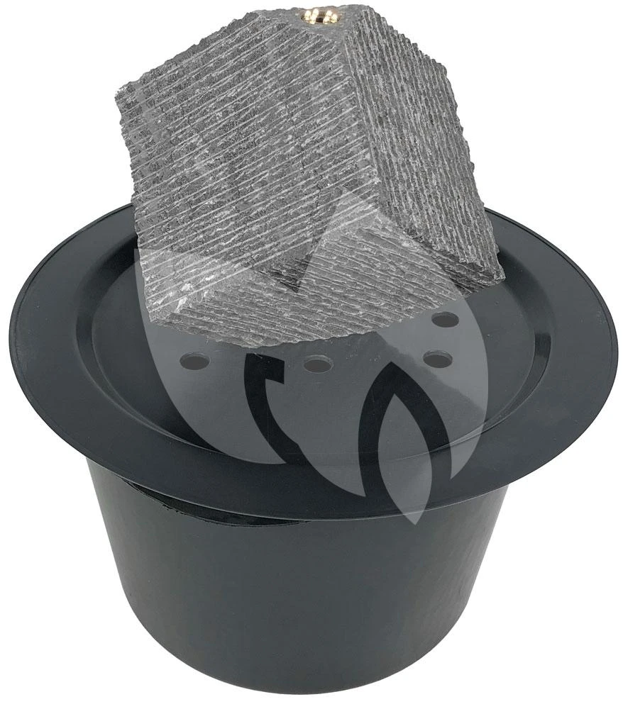 Kubus Waterornament Natuursteen LED 31 Cm Doorsnede